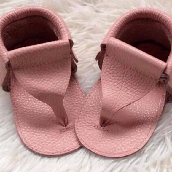 Real leather sandal Moccasins-bubble gum pink - Picture 1 of 2